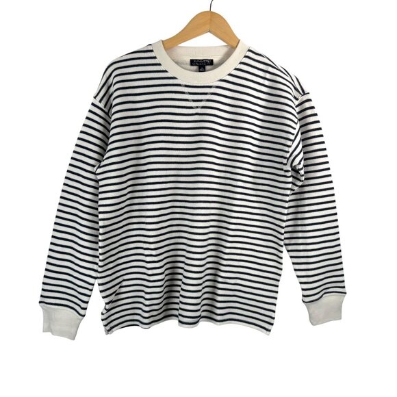 J.Crew Sweaters - J.Crew Heritage terry relaxed crewneck sweatshirt striped preppy sz XS